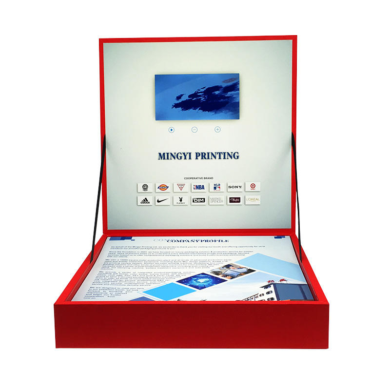 Souvenir gift box for vip client luxury LCD screen video play gift box