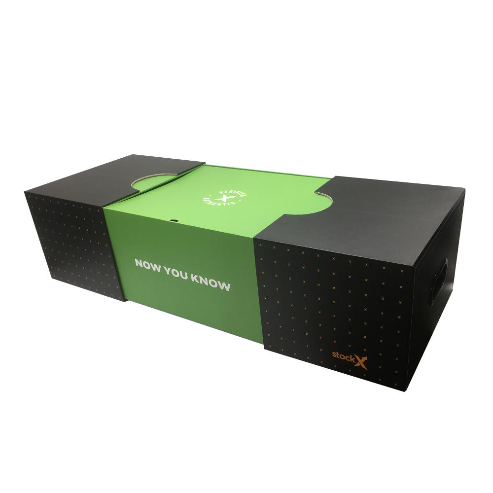High quality large size rigid shoe packaging box with drawer structure double side slip open