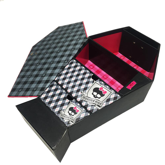 Custom drawer cardboard coffin gift box packaging hexagon coffin packaging