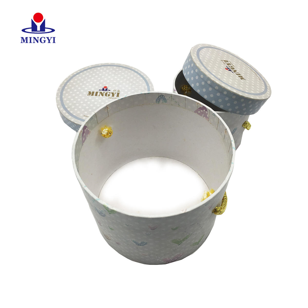 New design luxury cake gift box with lid circle packaging box