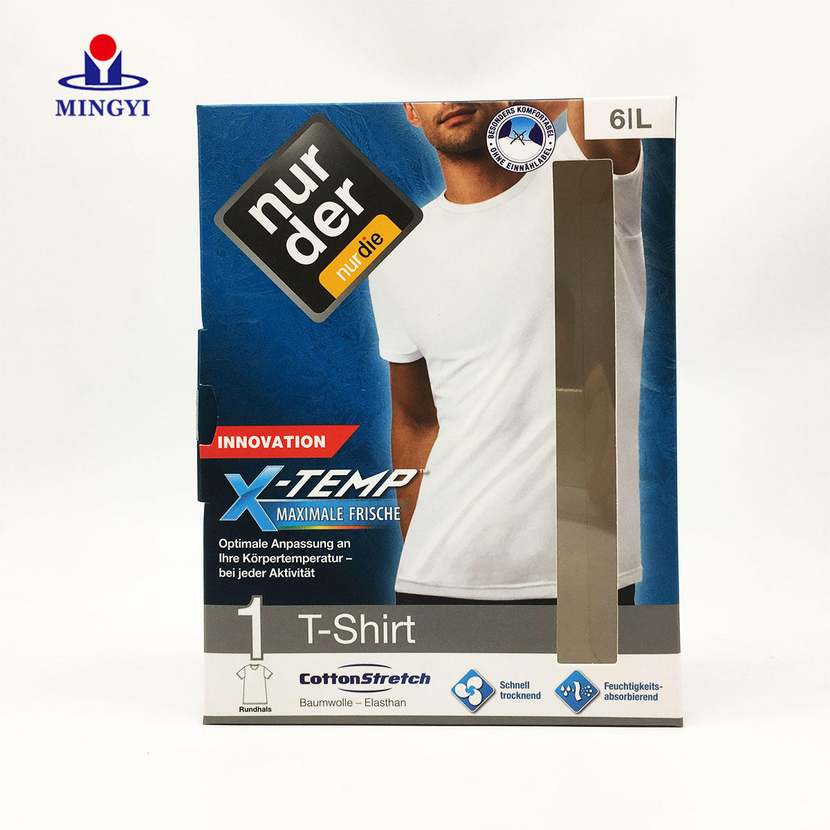 New customized famous brand T-shirt packaging box with PVC window